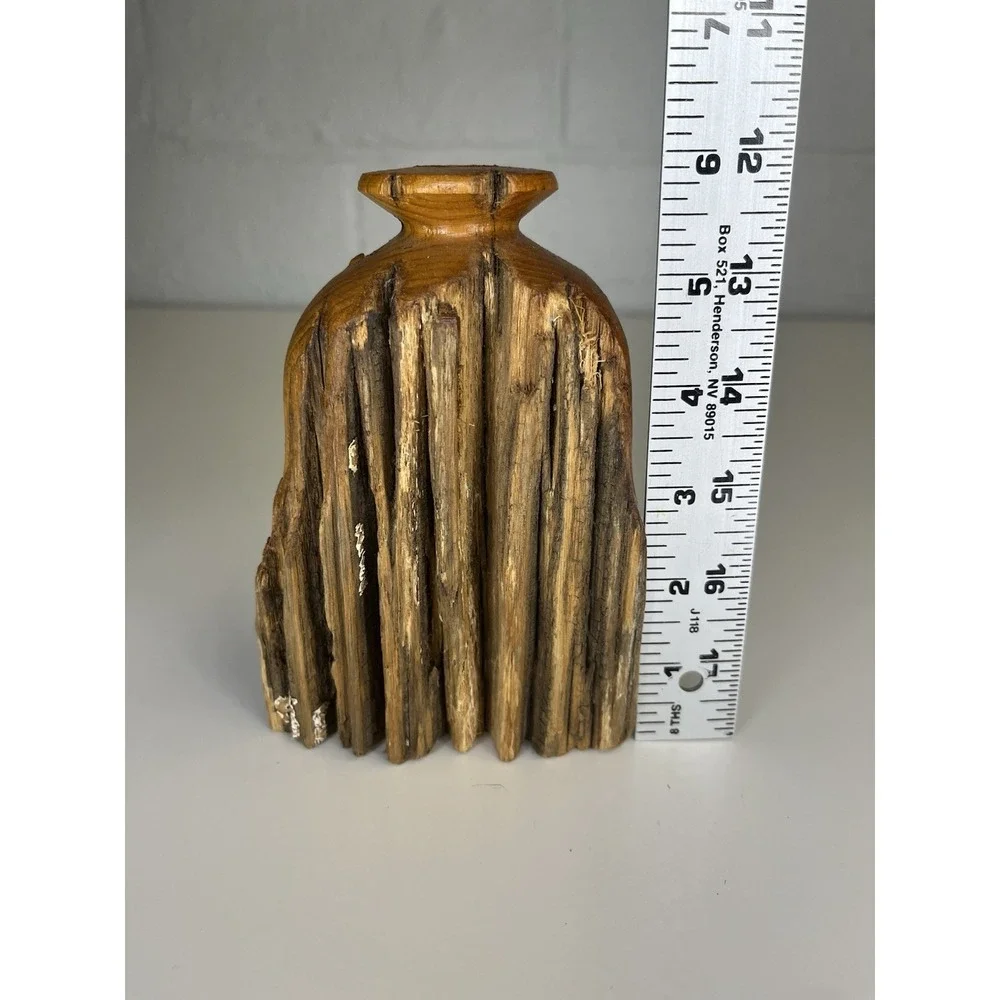 Live Edge Wood Vase Weed Pot Australian Red Gum Wood Fence Post Brutalist Rustic